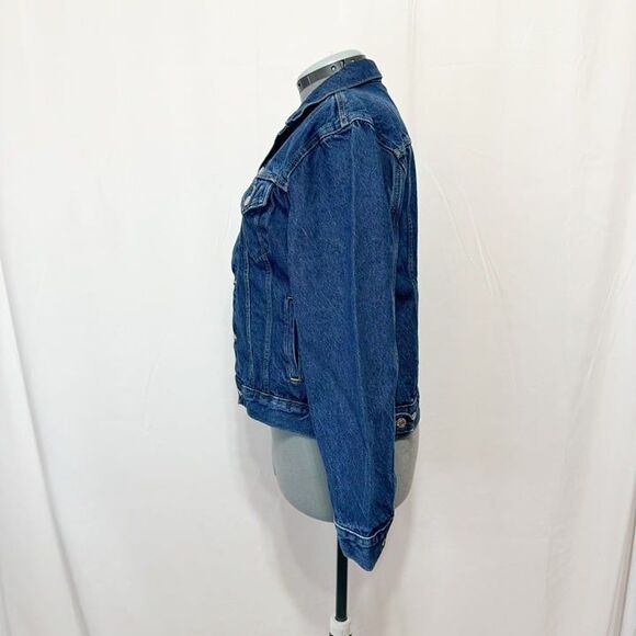 Levi's NWT Sz L Dark Indigo Ex Boyfriend Trucker Denim Jean Jacket - Picture 8 of 11